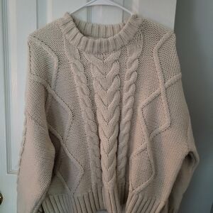H&M Cream Cable Knit Sweater